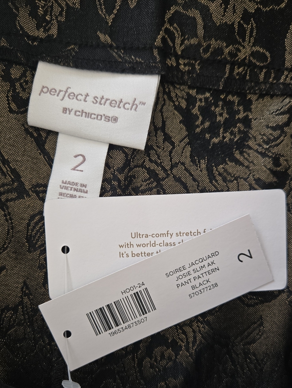 Chico’s Perfect Stretch Josie Slim Ankle Pants Size 2 12 NWT Floral Print - Picture 3 of 6